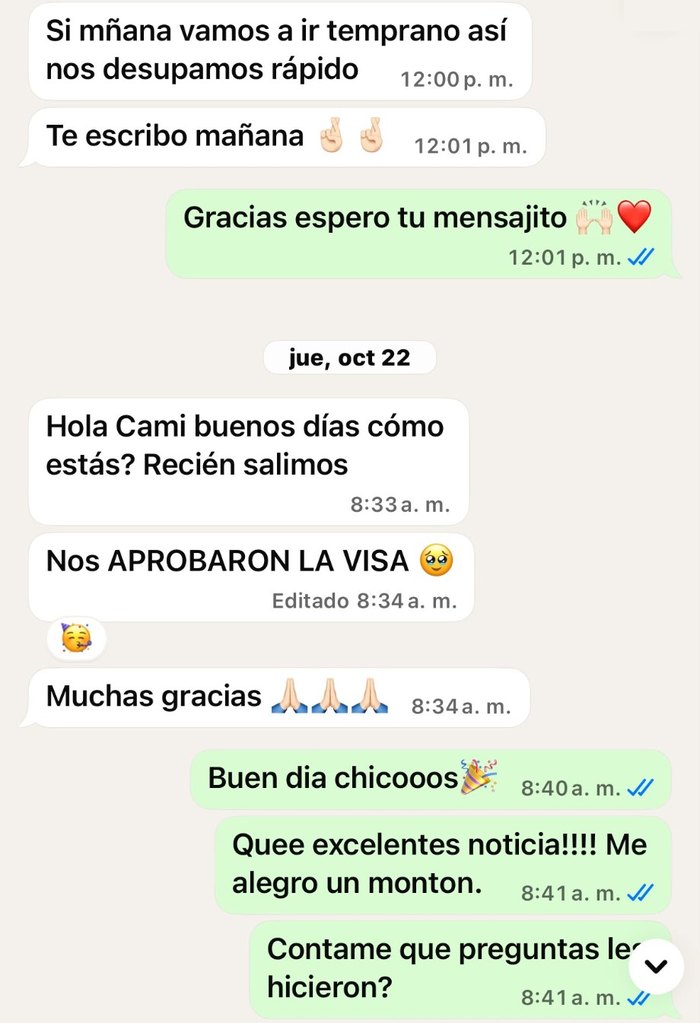 Cliente cuenta que le aprobaron la visa